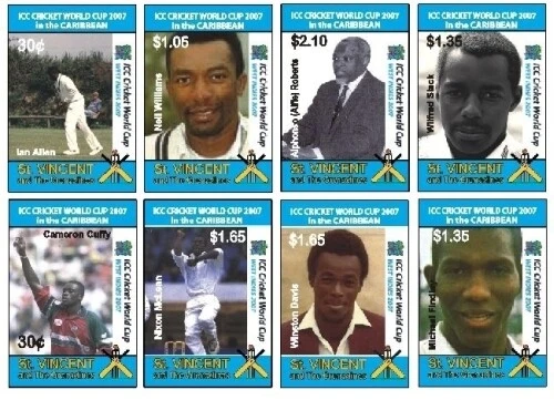St. Vincent 2007 - Cricket World Cup Sport - Set of 8 Stamps Scott #3580-7 - MNH - Image 1 of 1