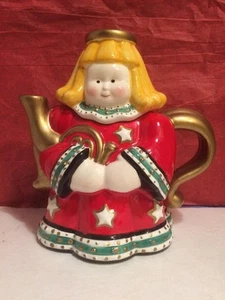 Tetera de cerámica de ángel de Navidad de colección - Imagen 1 de 6