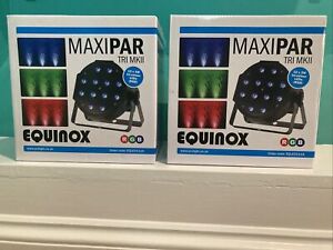 2 Equinox MaxiPar Tri MKII LED DMX DJ Disco Stage Lighting Uplighting RGB Parcan