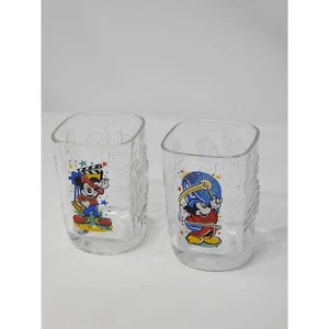 Juego De 2 Vasos De Vidrio De Colección Disney McDonalds Mickey Mouse 2000 Celebración - Imagen 1 de 9
