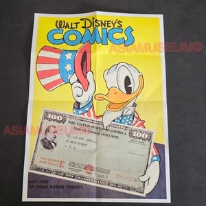 1944 WW2 USA AMERICA BUY WAR BONDS DONALD DUCK WIN PROPAGANDA POSTER J120 - Picture 1 of 9