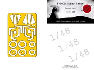 Máscara con dosel F-100D Super Sabre para monograma 1/48 - diseño muerto NM48255 - Imagen 1 de 6