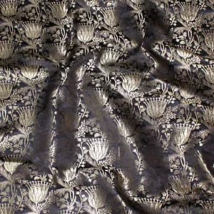Banarasi Brocade Blended Silk Fabric By The Yard For Dress Sewing Curtain Craft - Picture 1 of 7