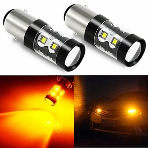 JDM ASTAR 50W High Power LED 1157 BAY15D Amber Yellow Car Turn Signal Light Bulb - Picture 1 of 6