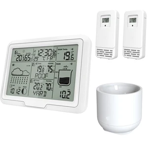 Miraval Design Funk-Wetterstation mit 2 benennbaren Sensoren + Regenmesser - Picture 1 of 4