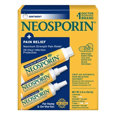 Мазь антибиотик двойного действия Neosporin + Max Strength обезболивающая 2 унции Exp1/28 - Изображение 1 из 2