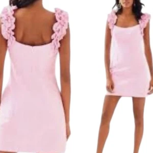 Mini Abito Lilly Pulitzer Devina 2 Rosa Cosmo Righe Seersucker Cotone Arruffato - Foto 1 di 15