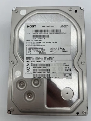 HGST Deskstar HDS723020ALA640 2TB 3.5" SATA HDD – 7200RPM – FW:2012 – Tested - Image 1 of 4