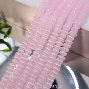 Cuentas rondelle ópalo ojo de gato blanco rosa de alta calidad de 3x6 mm para hacer joyas - Imagen 1 de 6