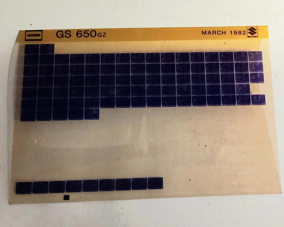 Suzuki GS 650 GZ Spare Parts List Microfiche (March 1982) - Image 1 of 1