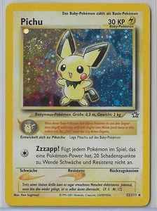 POKEMON NEO GENESIS GERMAN PICHU HOLO 12/111 HEAVILY PLAYED W/ SWIRL - Picture 1 of 2