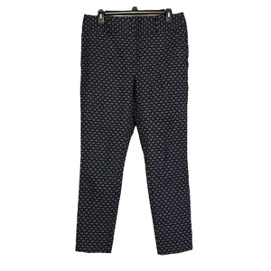 Loft Marisa Skinny Pants Womens Size 8 Navy Geometric - Picture 1 of 5
