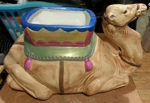 Fioriera ceramica cammello seduta Bellini vintage Jardiniere NUOVISSIMA DIPINTA A MANO - Foto 1 di 4