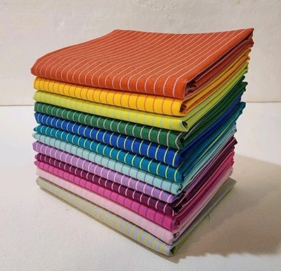 True Colors, Tiny Stripes Bundle of 12 Different 1/2-yd. Prints, Total 6 Yards - Image 1 of 4