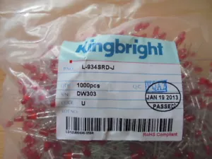 LED 3 mm L-934SRD-J *1000 piezas* *NUEVO DE LOTE ANTIGUO* - Imagen 1 de 2