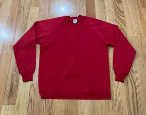 Felpa girocollo vintage Jerzees made in USA XL bianca rossa - Foto 1 di 3