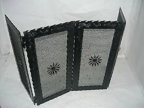 Pare-étincelle Cheminée Fer Forgé 4 Pièces À Livre Pliable - Photo 1/1