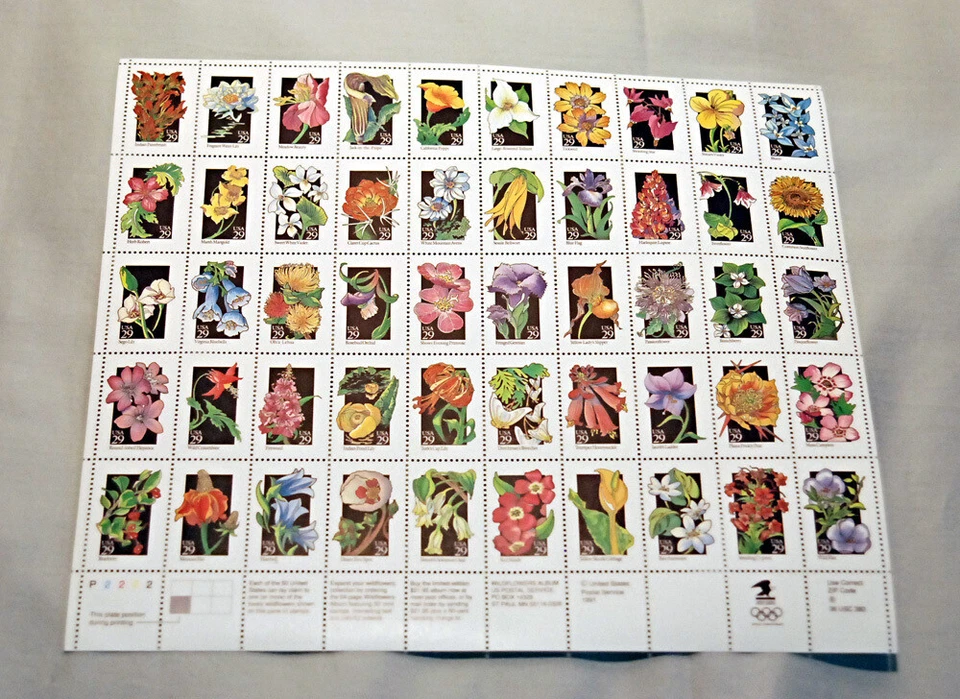 US Scott 2647-96 Wild Flowers Full sheet of 50 Mint NH - Image 1 of 1
