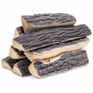8 Piece Gas Fireplace Logs, Ceramic Wood Gas Fireplace Log Set cyber - Picture 1 of 3