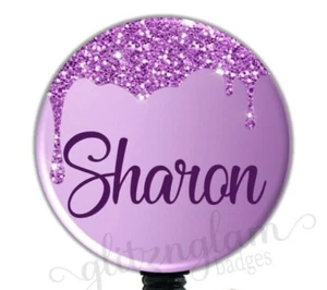 Sparkle Retractable Badge Holder Reel, Custom Name Badge Reel, Nurse GG6032B - Picture 1 of 8