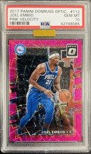 2017 Joel Embiid PSA 10 Donruss Optic /79 Pink Velocity. GOLD DIAMOND. MVP. POP6