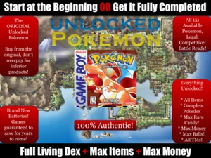 Authentic Unlocked Pokemon Red, All 151 Legal + Extra, Max Items, Money GB GBC - Picture 1 of 5