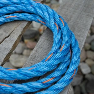 High Tenacity Polypropylene Rope Blue With Orange Tracer Danline Polyolefin  - Picture 1 of 1