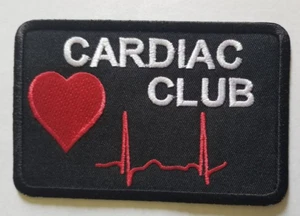 Cardiac Club Embroidery Patch approx 2.5 x 3.75" red/black/white limited - Picture 1 of 3
