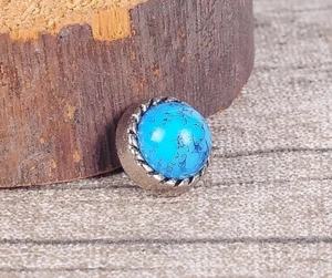 10PCS 10MM TURQUOISE VINTAGE SLIVER FLORAL ROPE LEATHER CRAFT WESTERN CONCHOS - Picture 1 of 12