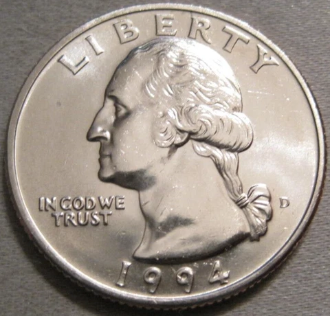 AS SHOWN -UNCIRCULATED 1994 D WASHINGTON QUARTER *** NICKEL CLAD COPPER *** 127 Cover
