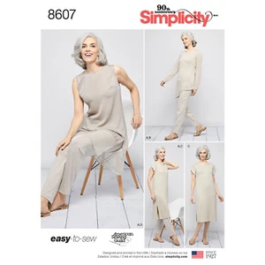 Simplicity Sewing Pattern 8607 Misses Pull-On Pants Dress Tunics Size XXS-XXL UC - Picture 1 of 6