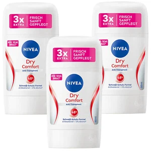 3x 50ml Nivea Dry Comfort Deo Stick Anti Transpirant 72h schweiß Schutz Formel - Bild 1 von 2