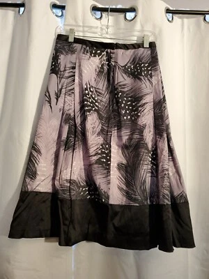 Falda Patinadora East 5th Negra Estampado Plisada Midi Línea A 18 34" con 27" l Cremallera Lateral Foto 1 de 4