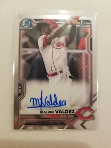 2021 Bowman Chrome Autograph Malvin Valdez #CPA-MV 1st Bowman Auto Reds - Picture 1 of 2