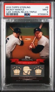 Mickey Mantle 2010 Topps Sterling Career Chronicles Triple Bat /25 PSA 9 POP 2 - Picture 1 of 2