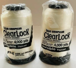 Talon American Clear Lock Lot of 2 Invisible Thread for Overlock Machines - Picture 1 of 4