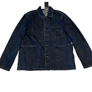 Giacca uomo nuova con etichette Todd Snyder Indigo risciacquo lavaggio blu denim chore taglia media M - Foto 1 di 8