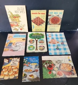 9 Pc 1950s-1960s Cookbooks Lot Betty Crocker GM Pyrex Gelatin Fondue USA Vintage - Picture 1 of 10