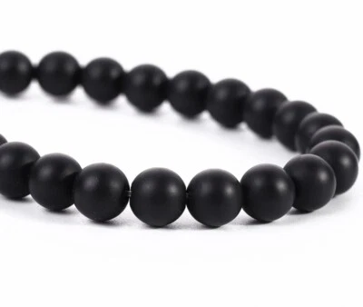 Onyx Edelstein Schmuckperlen 45 Stück - Schwarz matt - 8mm