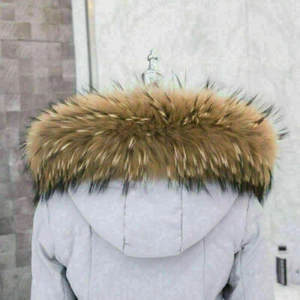 Natur Waschbär Kragen Pelzkragen Pelz Fell Echtpelz Raccoon f Jacke Mantel - Bild 1 von 2