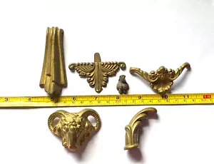KONVOLUT 6 MESSINGGUSS ORNAMENTE NEU ~ ALTER BESTAND - Bild 1 von 11