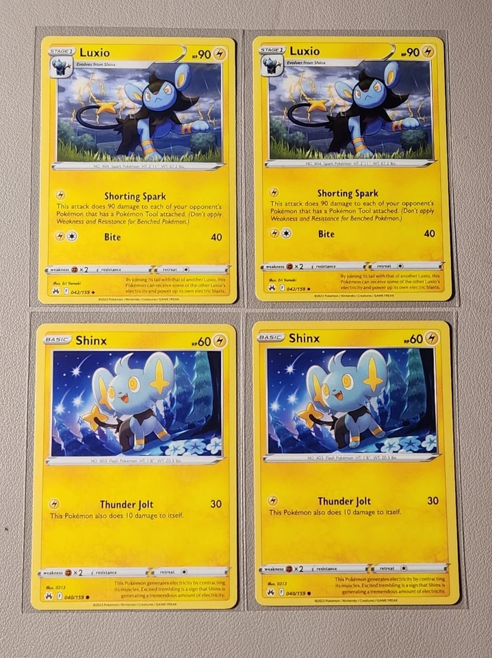 2x Luxio 042/159 & 2x Shinx 040/159 Pokemon card Crown Zenith NM - Image 1 of 1