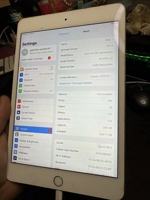 Apple iPad Mini 5th Gen A2126 7.9" 256GB Wi-Fi 4G Sprint Works READ AS IS - Image 1 of 4