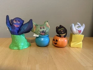 4 Hardes Halloween Hideaway Smooshees chauve-souris chat fantôme goule citrouille poinçon 1989 - Photo 1/9