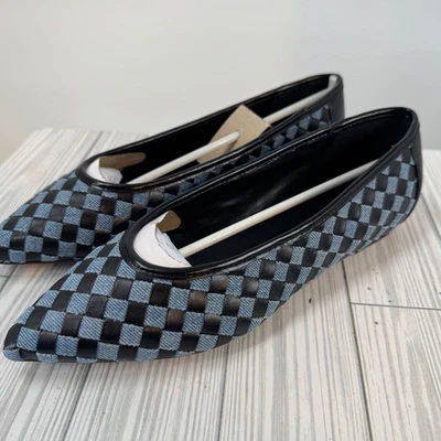 Женские балетки Nine West из денима Largo черные тканые с заостренным носком без шнуровки размер 8 - Изображение 1 из 4