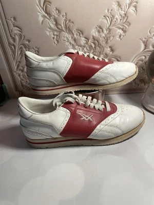 Vintage Early 1980s deadstock Asics Tiger leather athletic shoes 9 red - Image 1 of 4
