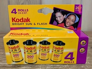 KODAK Gold 200 - 4 Pack Bright Sun Flash 24 EXP. Rolls 35mm Color Film Exp 10/24 - Picture 1 of 6