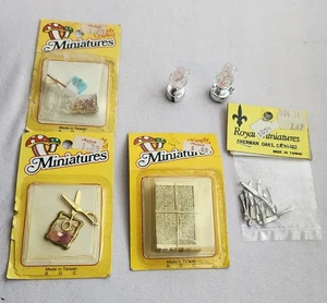 Vintage fein gearbeitete Miniaturen 5er Set Vintage Puppenhaus Zubehör - Bild 1 von 5