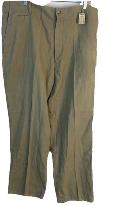 Calça Allen Solly Masculina Vintage 40x30 Cáqui Plana Chino Forrada Mescla NOVO Estoque Antigo - Imagem 1 de 4