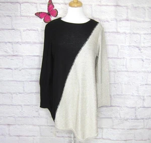 Soft Surroundings Starry Night Asymmetrical Metallic Knit Sweater Size L - Picture 1 of 9